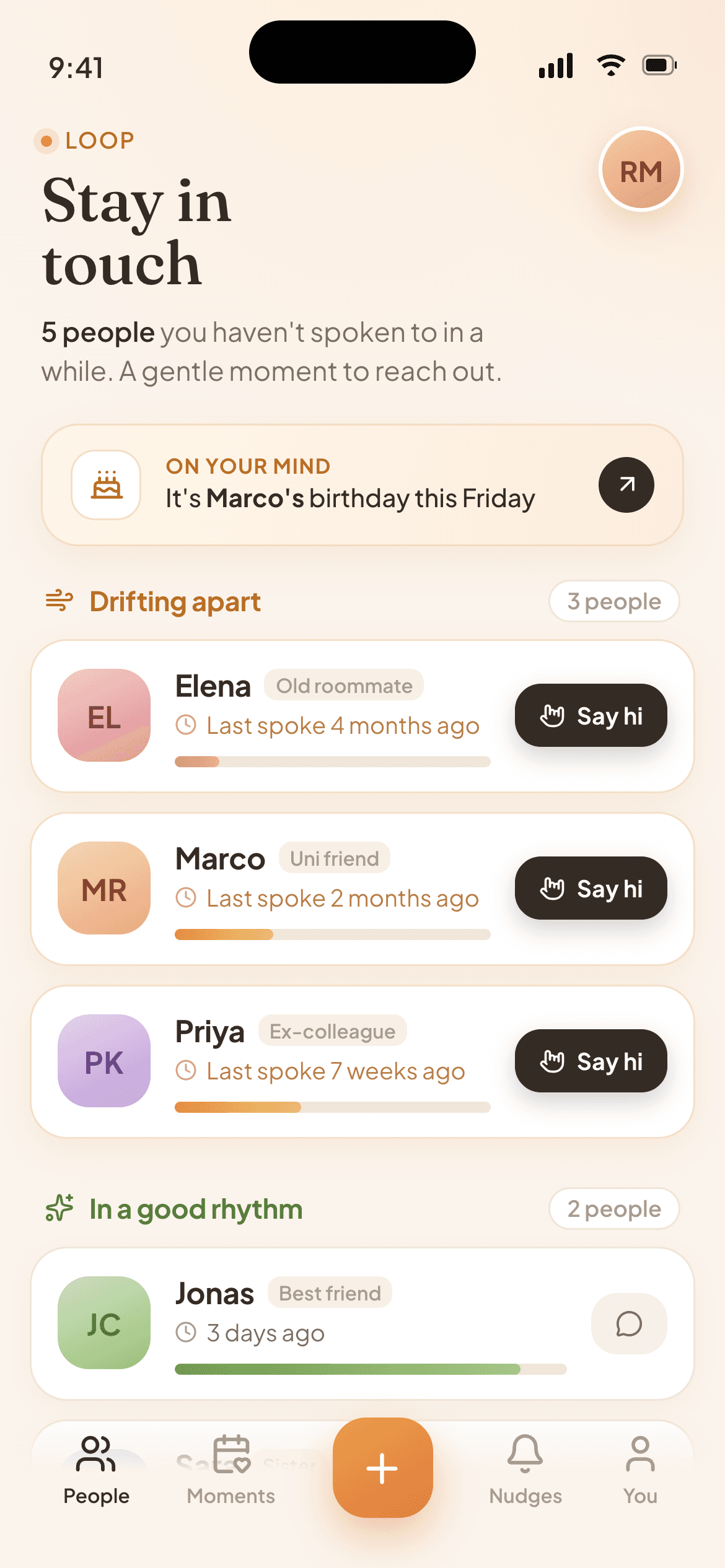 Loop Stay-in-Touch App